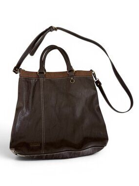CHALA Brown Convertible Shoulder Bag Crossbody Vegan Leather medium